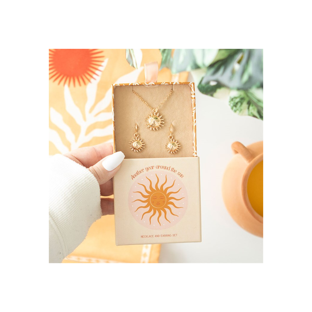 Sun Earring and Necklace Set