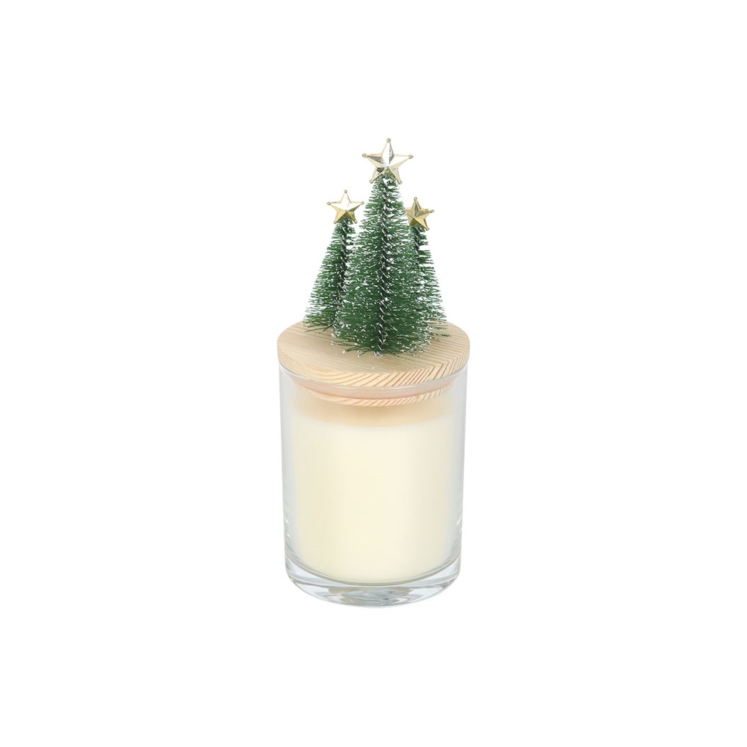 Bah Humbug Orange & Clove Glass Candle with Tree