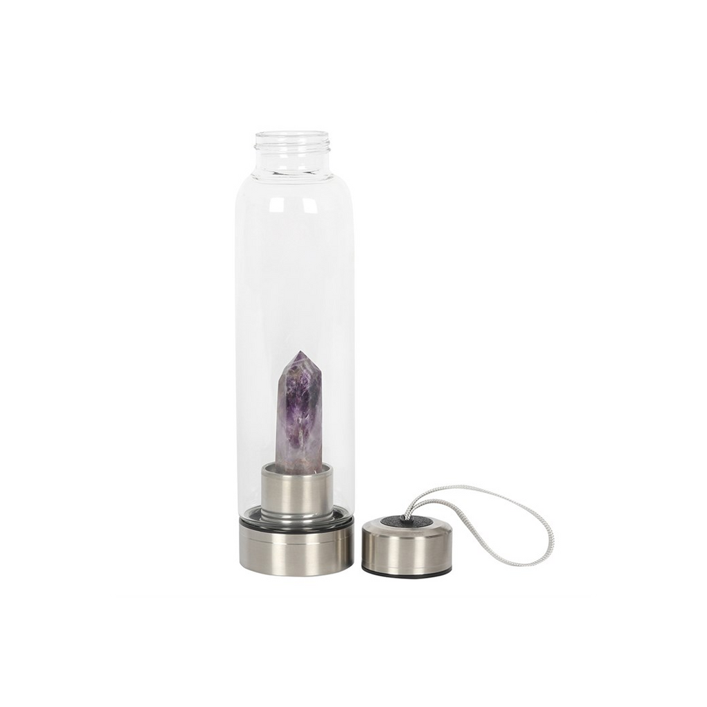 Amethyst Calming Glass Water Bottle