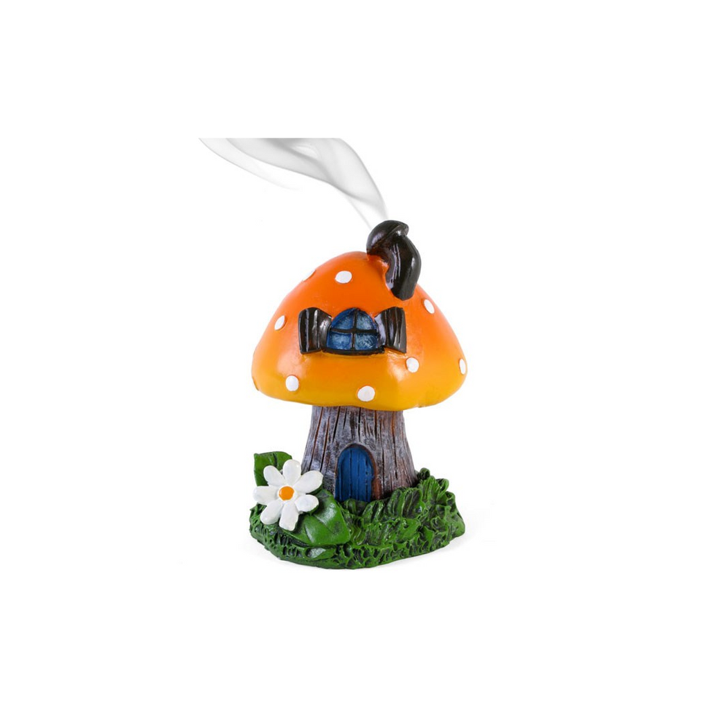 Orange Smoking Toadstool Incense Cone Holder