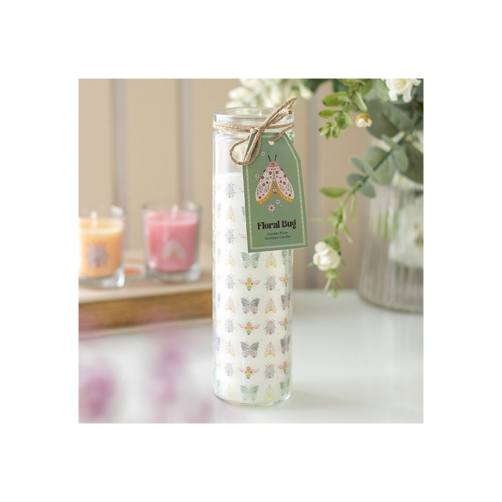 Floral Bug Garden Rose Tube Candle