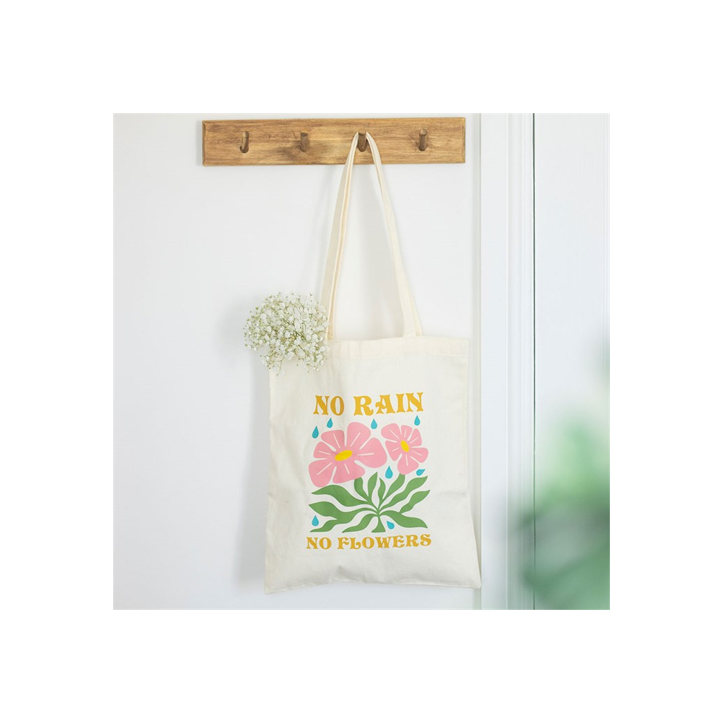 No Rain, No Flowers Tote Bag
