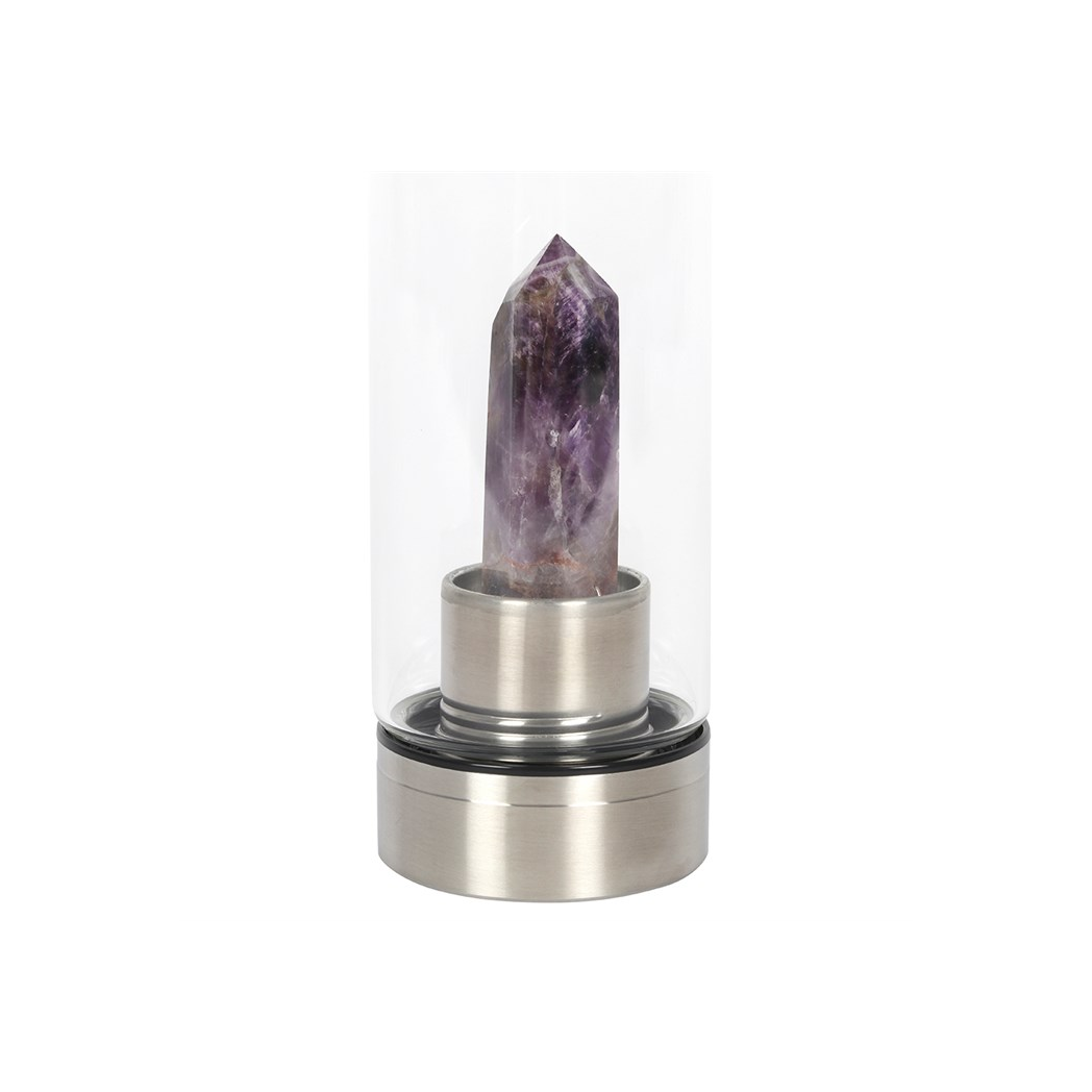Amethyst Calming Glass Water Bottle