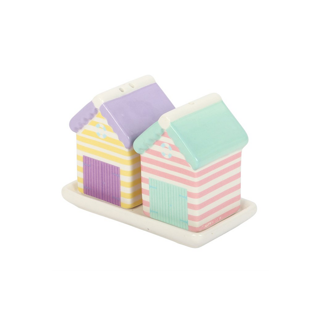 Pastel Beach Hut Salt and Pepper Shakers