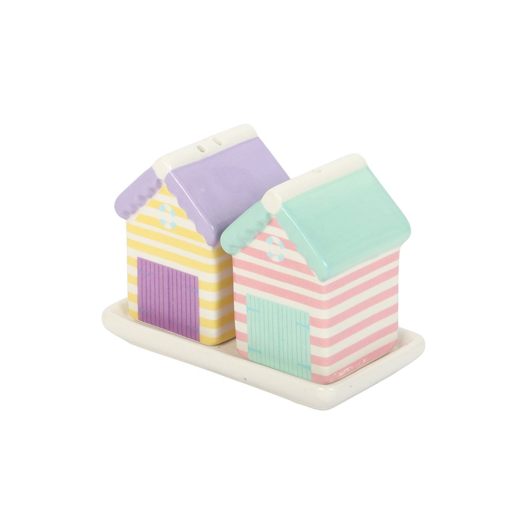 Pastel Beach Hut Salt and Pepper Shakers