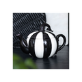 Black and White Striped Pumpkin Teapot