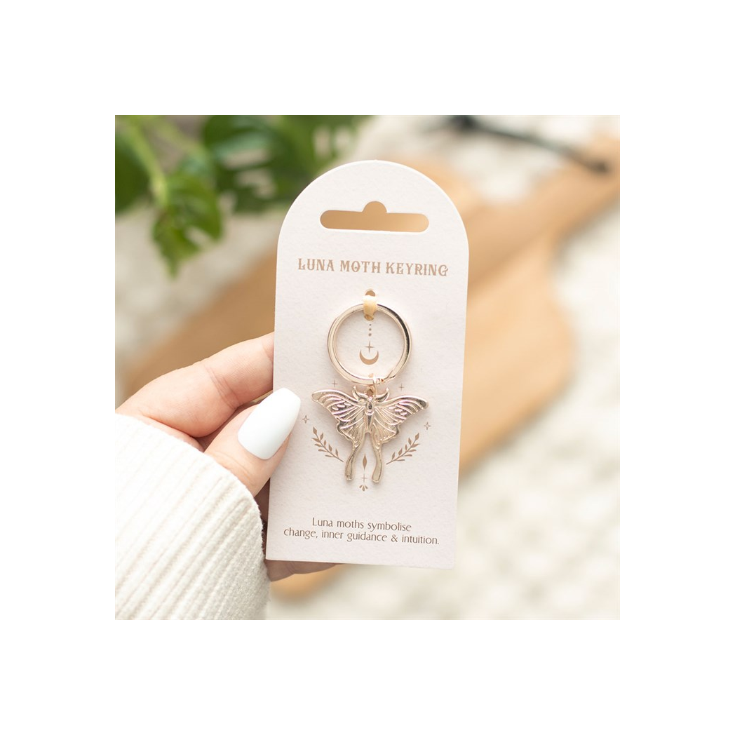 Light Luna Moth Keyring