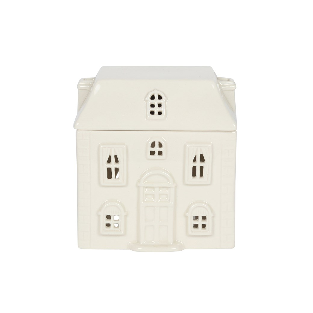White Ceramic House Oil Burner