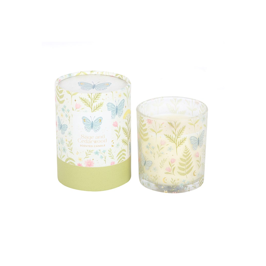 Luna Bloom Butterfly Sage and Cedarwood Candle