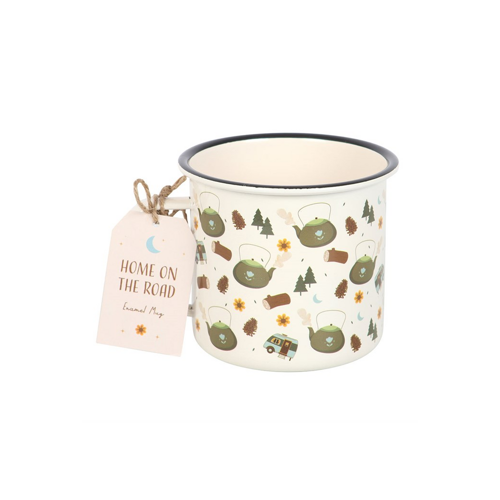 Camping Print Enamel Mug