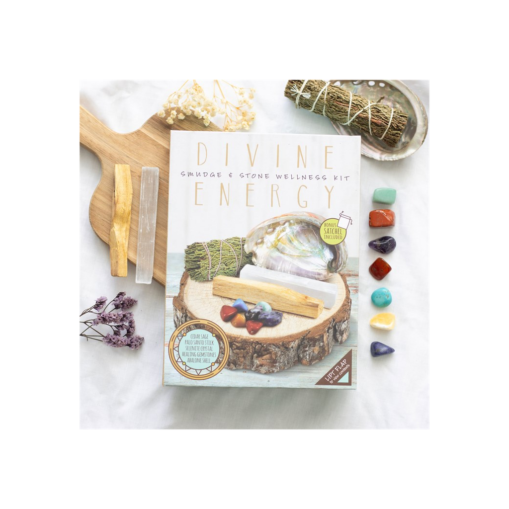 Divine Energy Smudge and Stone Wellness Kit