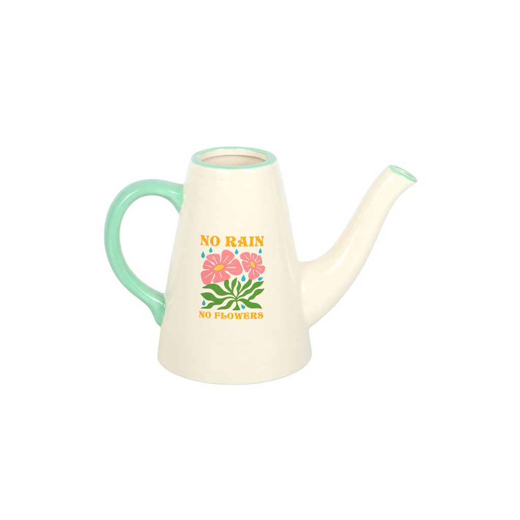 No Rain, No Flowers Ceramic Watering Can / Vase