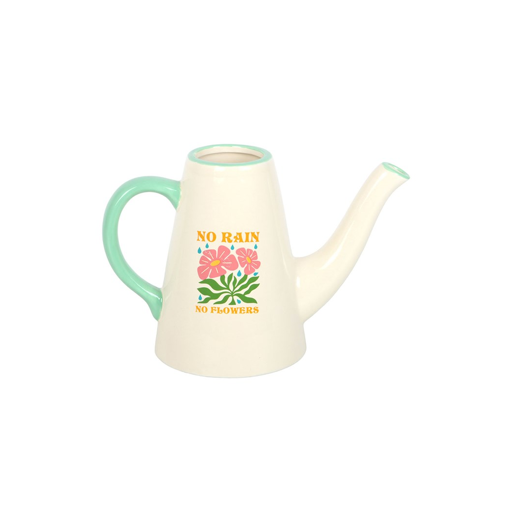 No Rain, No Flowers Ceramic Watering Can / Vase