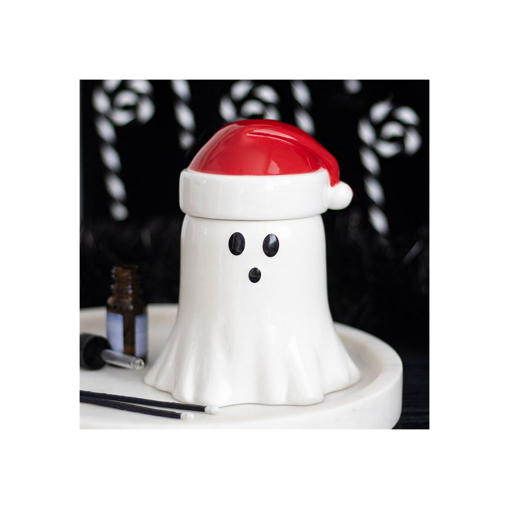 Ghost with Santa Hat Oil Burner and Wax Warmer