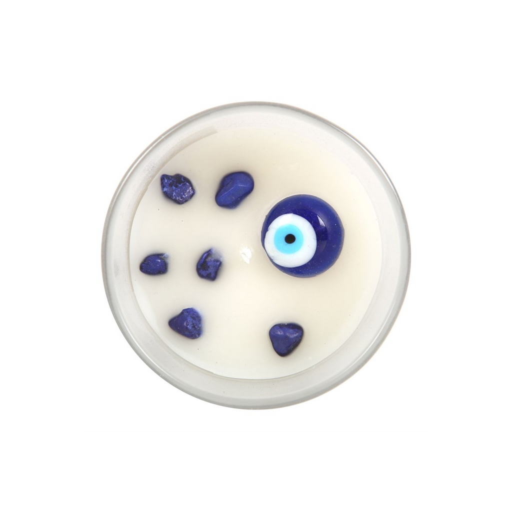 All Seeing Eye White Sage Crystal Chip Protection Candle
