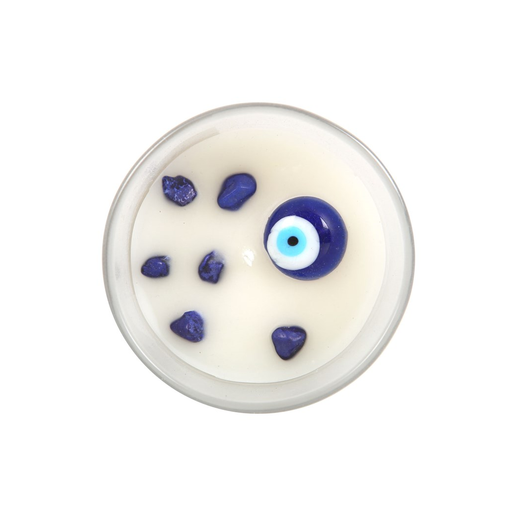 All Seeing Eye White Sage Crystal Chip Protection Candle