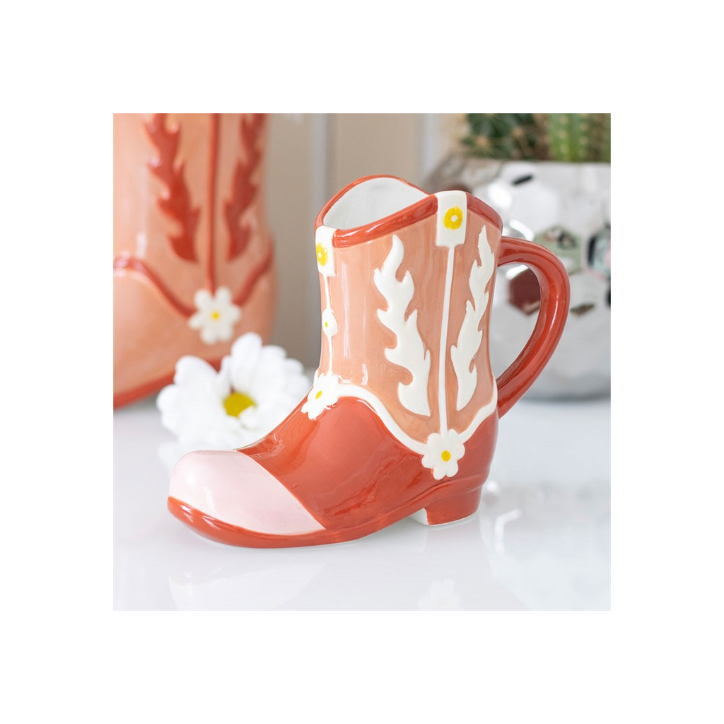 Pink Cowboy Boot Shaped Mug
