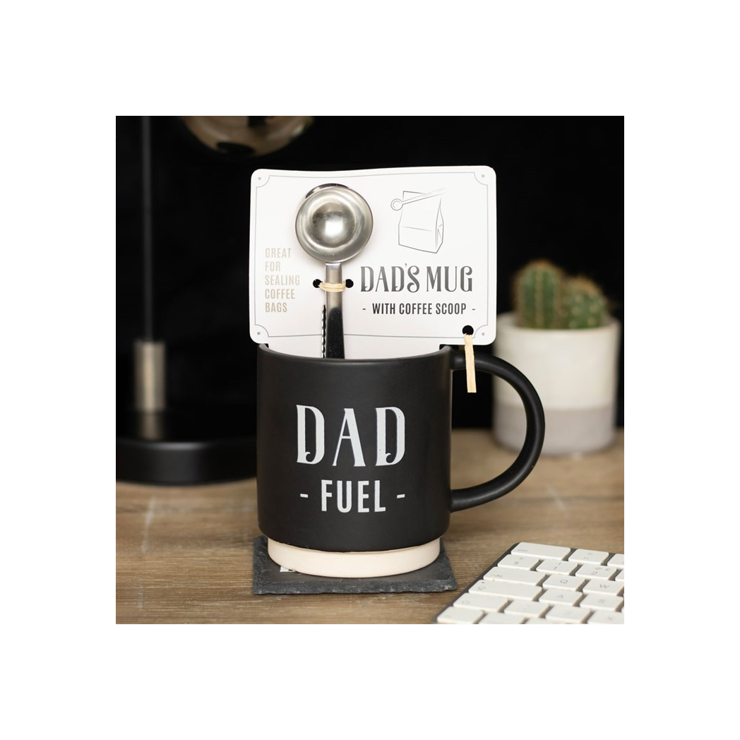 Dad Fuel Mug and Coffee Scoop Clip