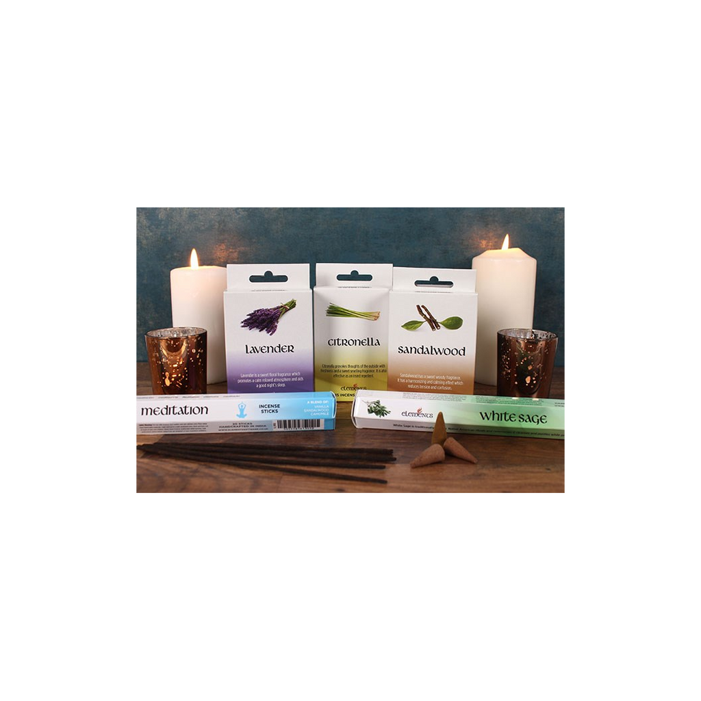 Set of 12 Packets of Elements Lavender Incense Cones