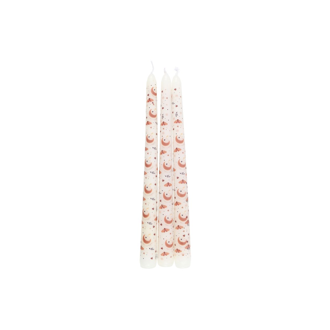 Set of 3 Harvest Moon Taper Candles