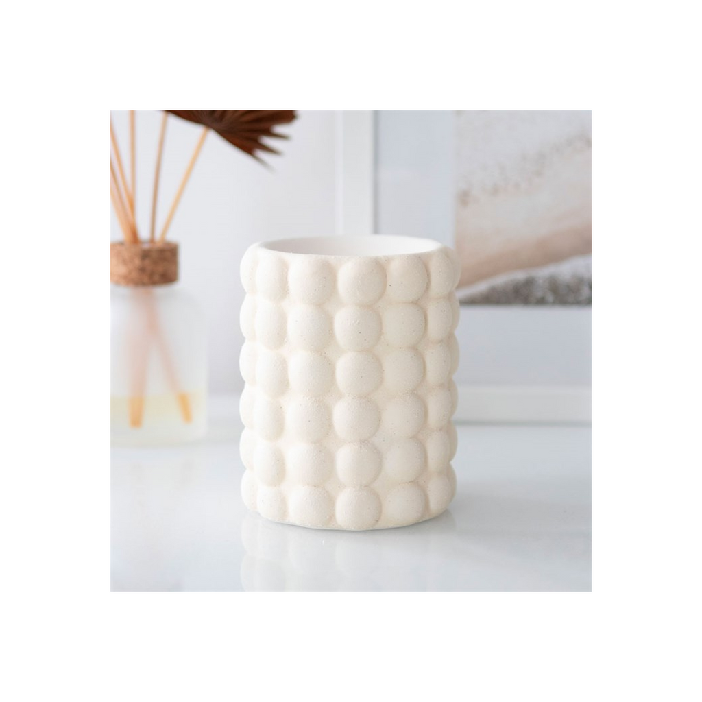Cream Speckle Bubble Oil Burner and Wax Warmer