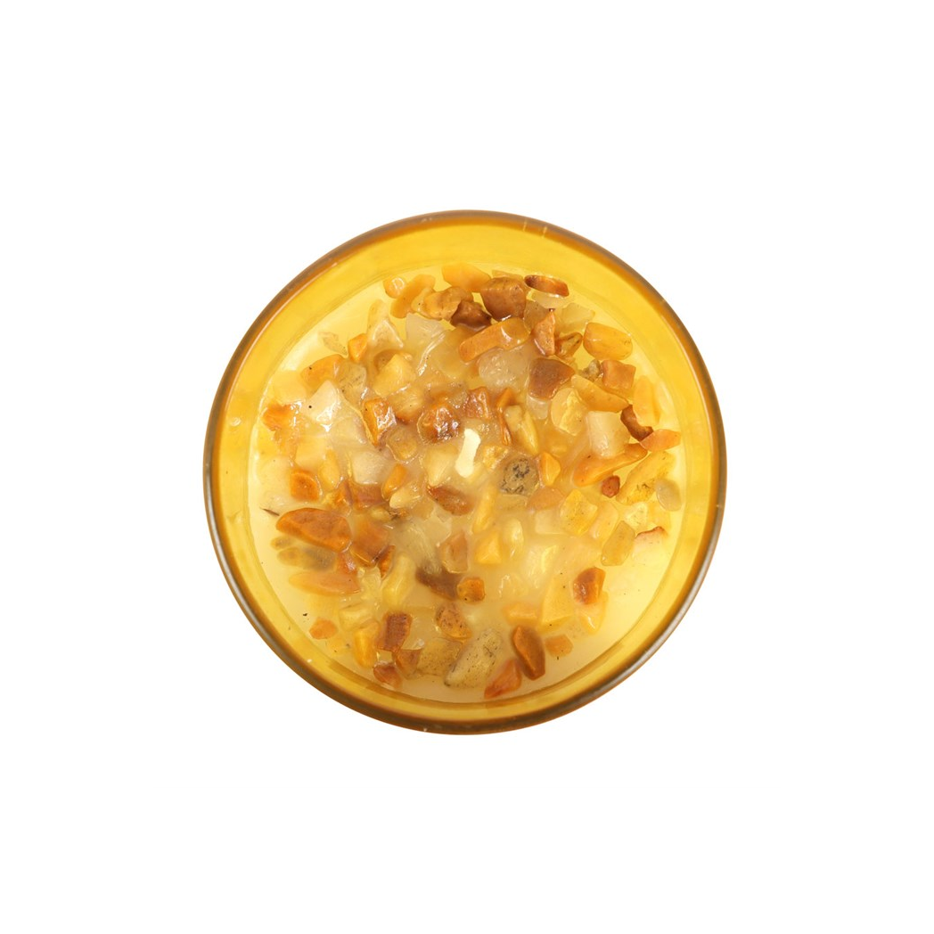 Solar Plexus Chakra Lemon Crystal Chip Candle