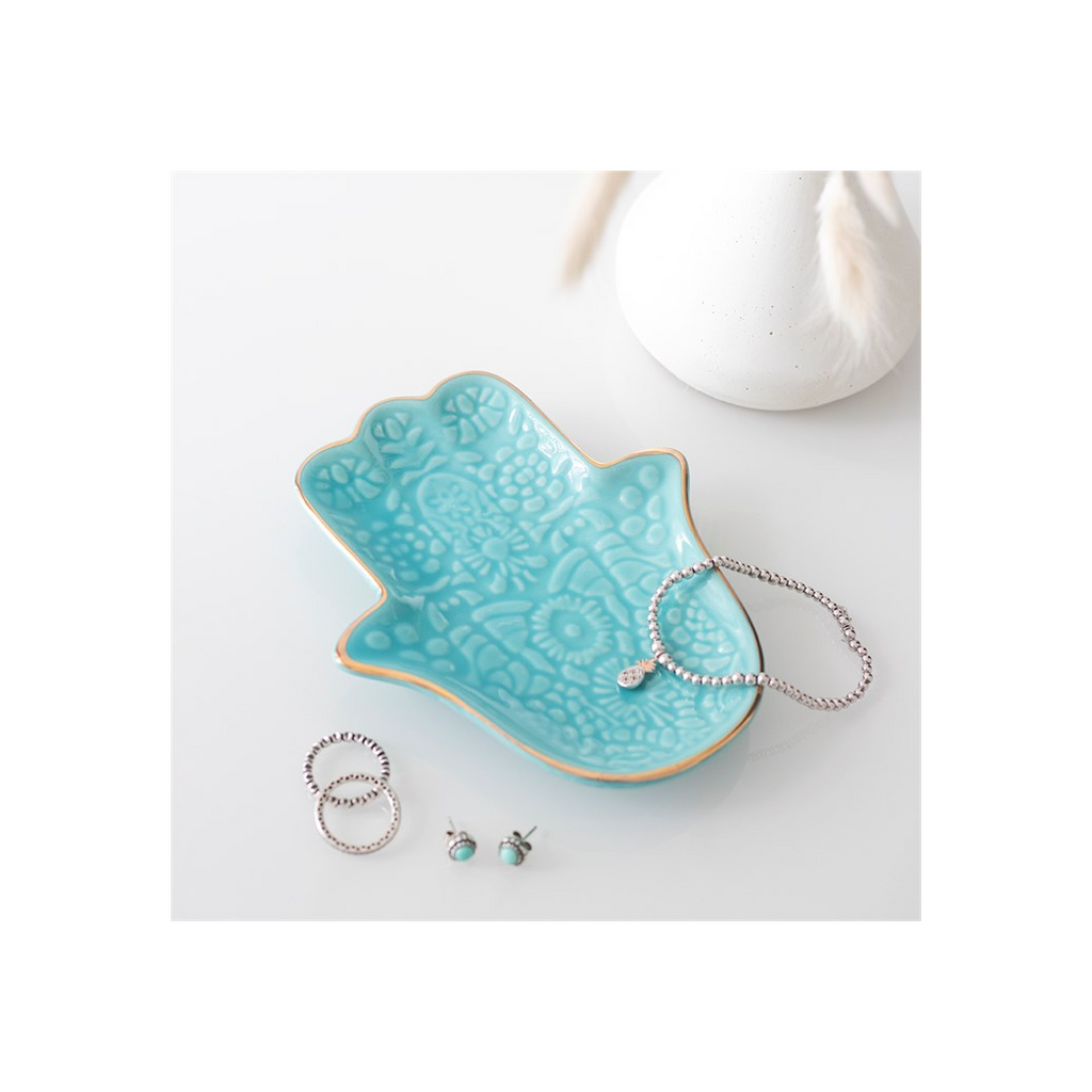 Turquoise Hamsa Hand Jewellery Dish