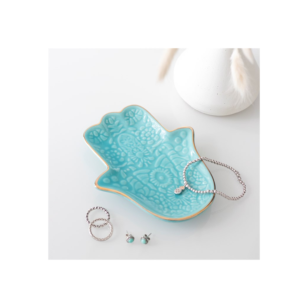 Turquoise Hamsa Hand Jewellery Dish