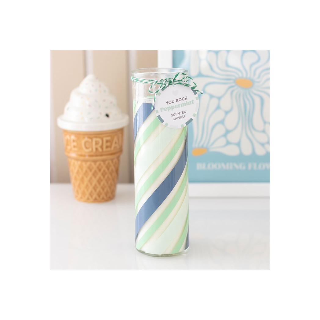 Candy Stripe Peppermint Tube Candle