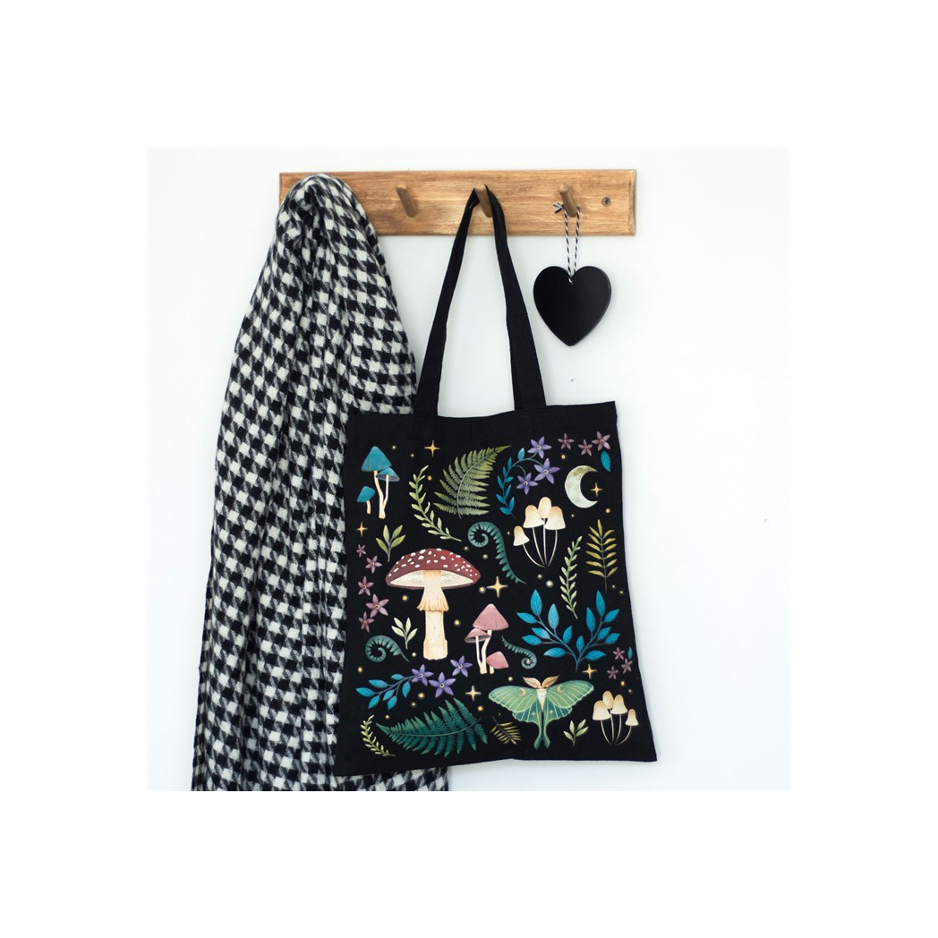 Dark Forest Print Polycotton Tote Bag