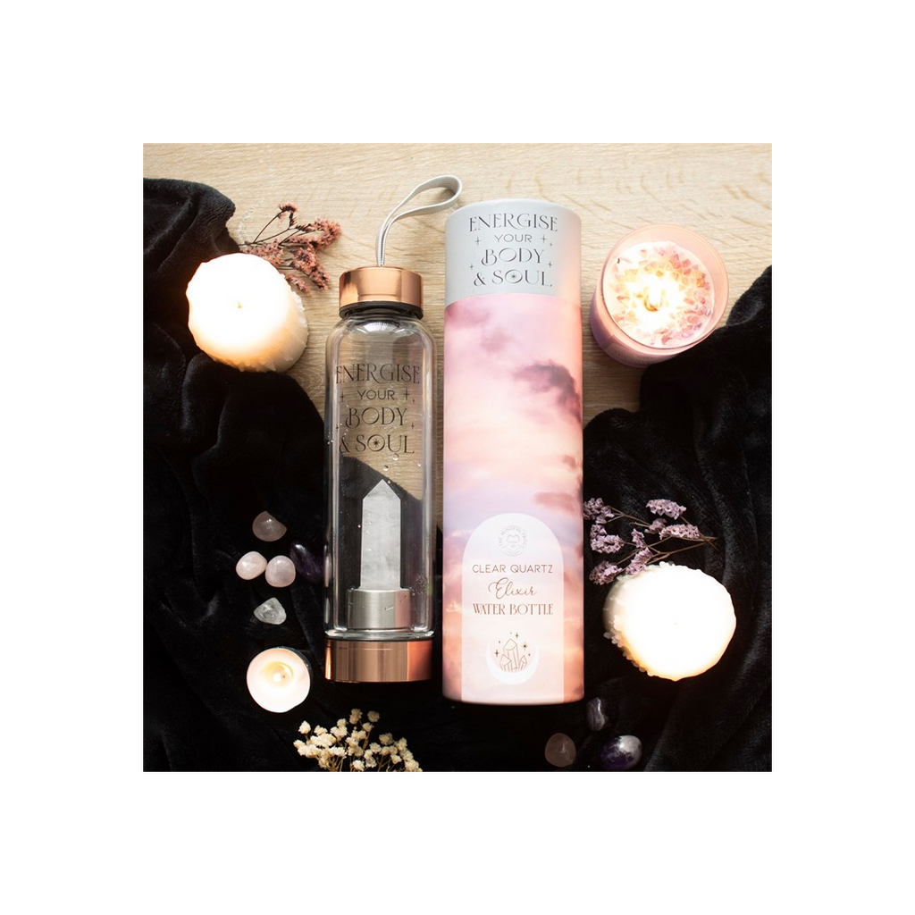 Clear Quartz Body and Soul Glass Water Bottle