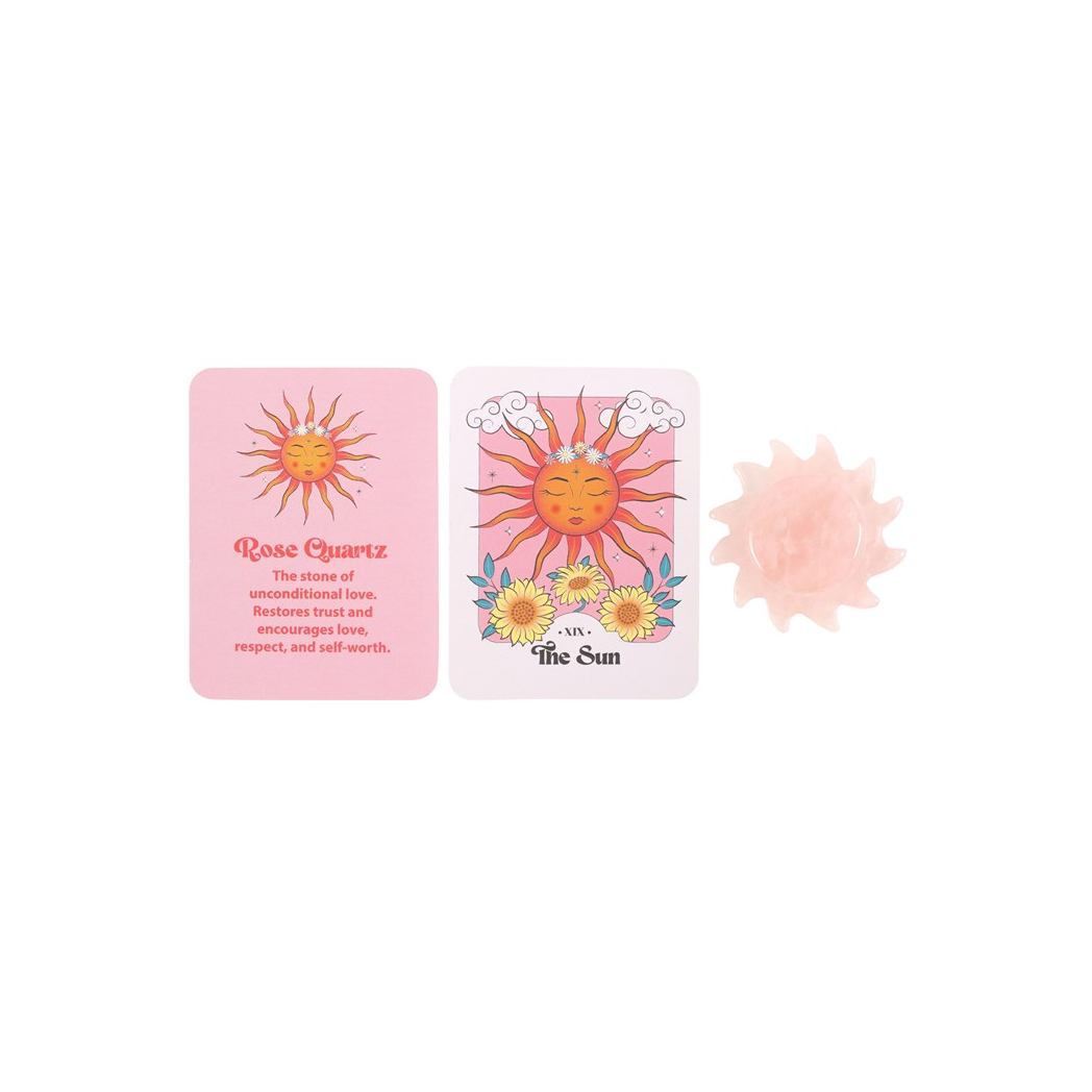 Rose Quartz Crystal Sun Keepsake Stone in a Box