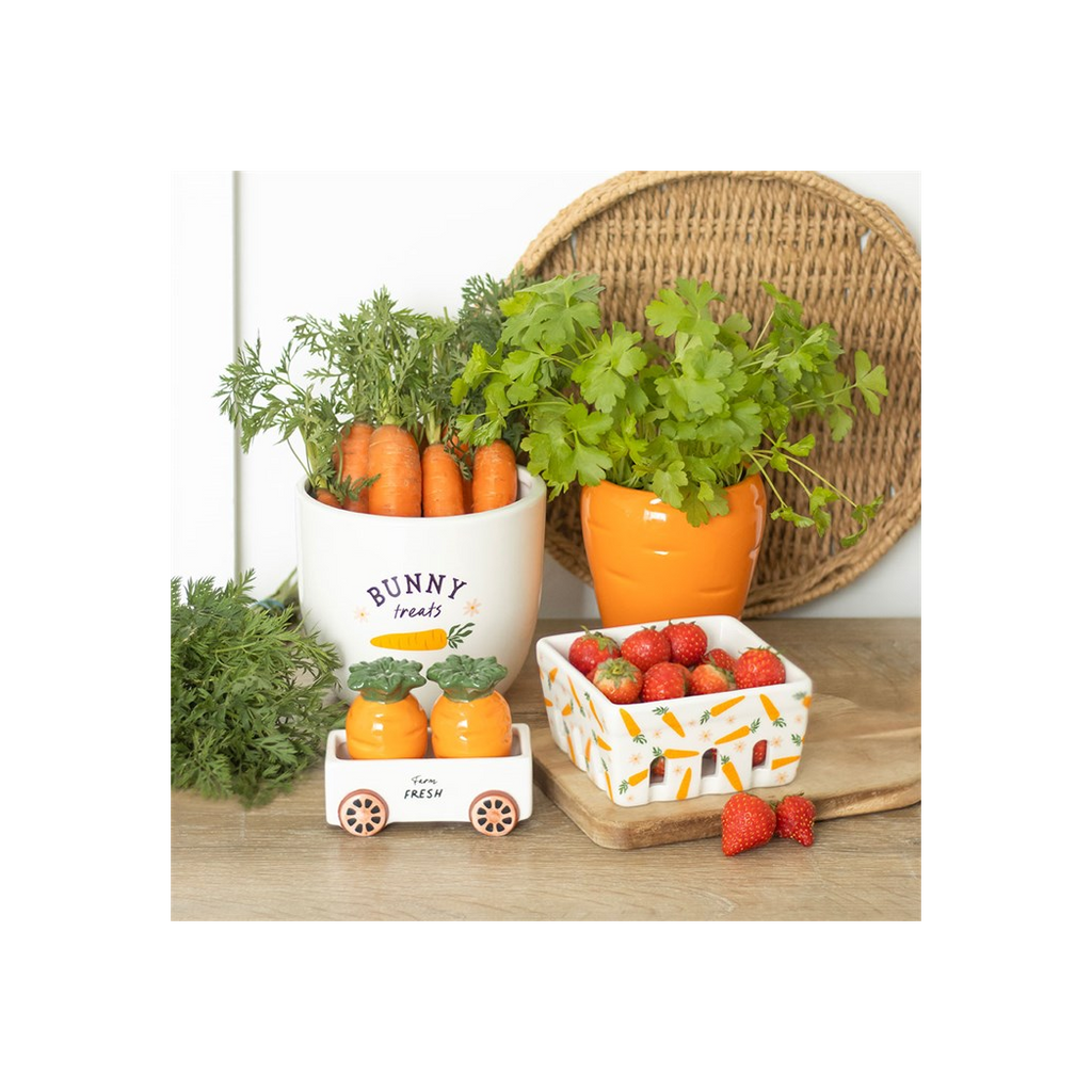 Carrot Patch Ceramic Berry Basket