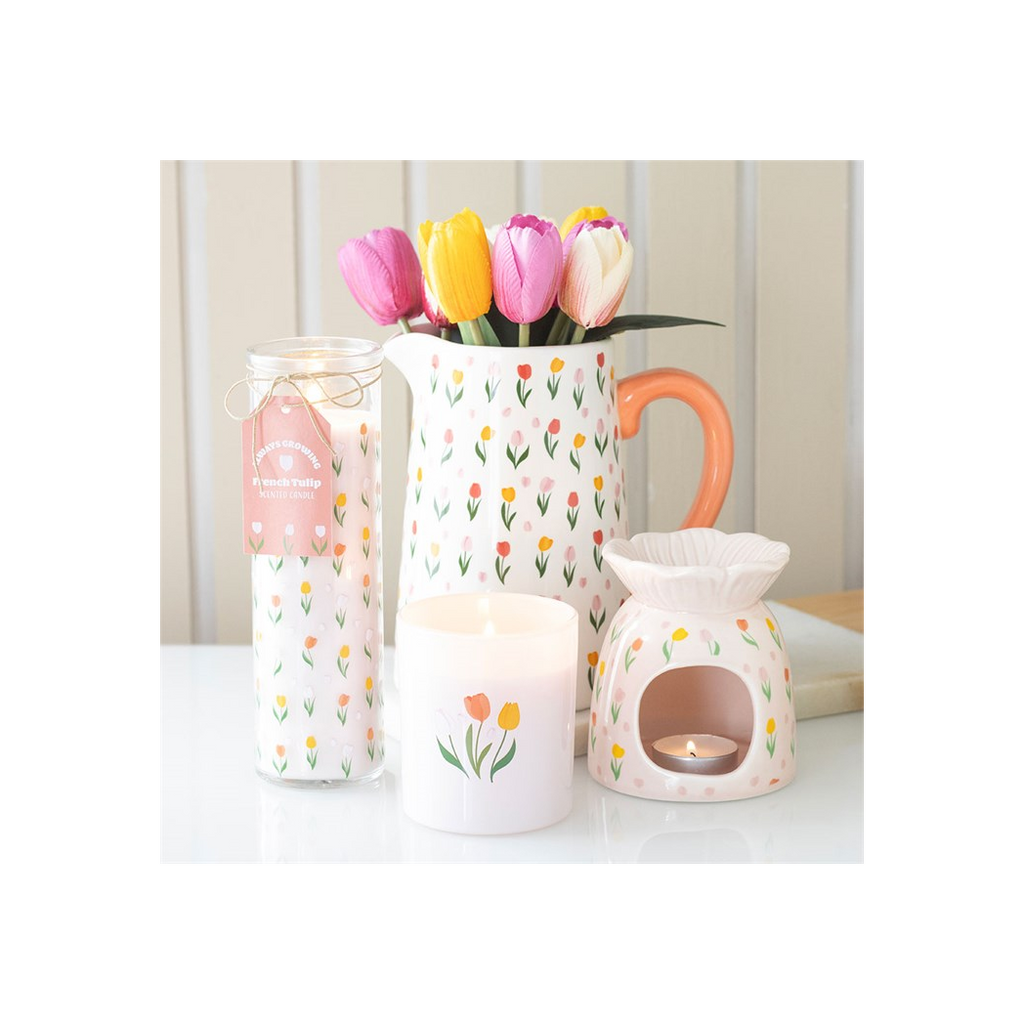 Tulip Print Ceramic Flower Jug