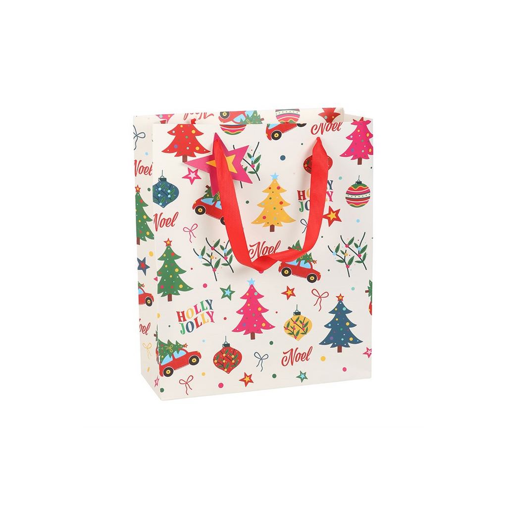 23cm Nostalgic Christmas Print Gift Bag
