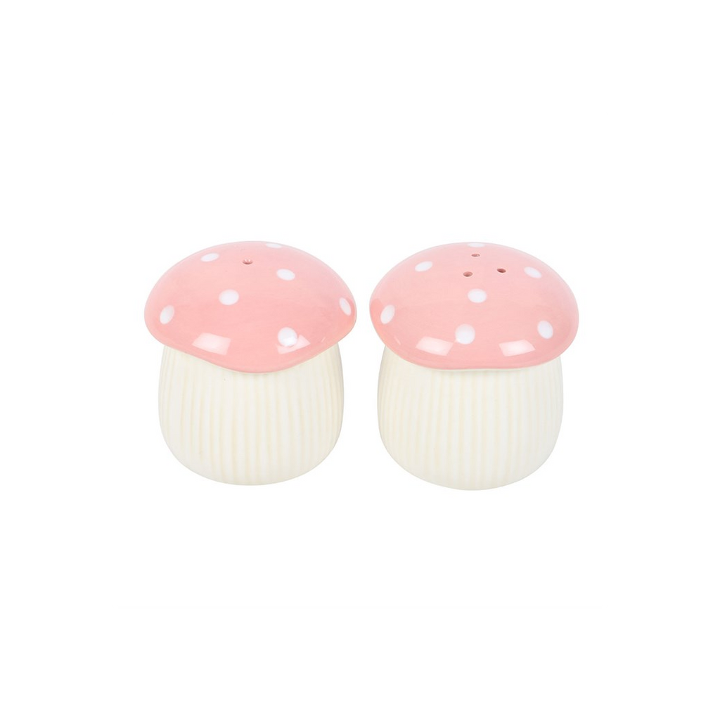 Pink Mushroom Salt and Pepper Shakers