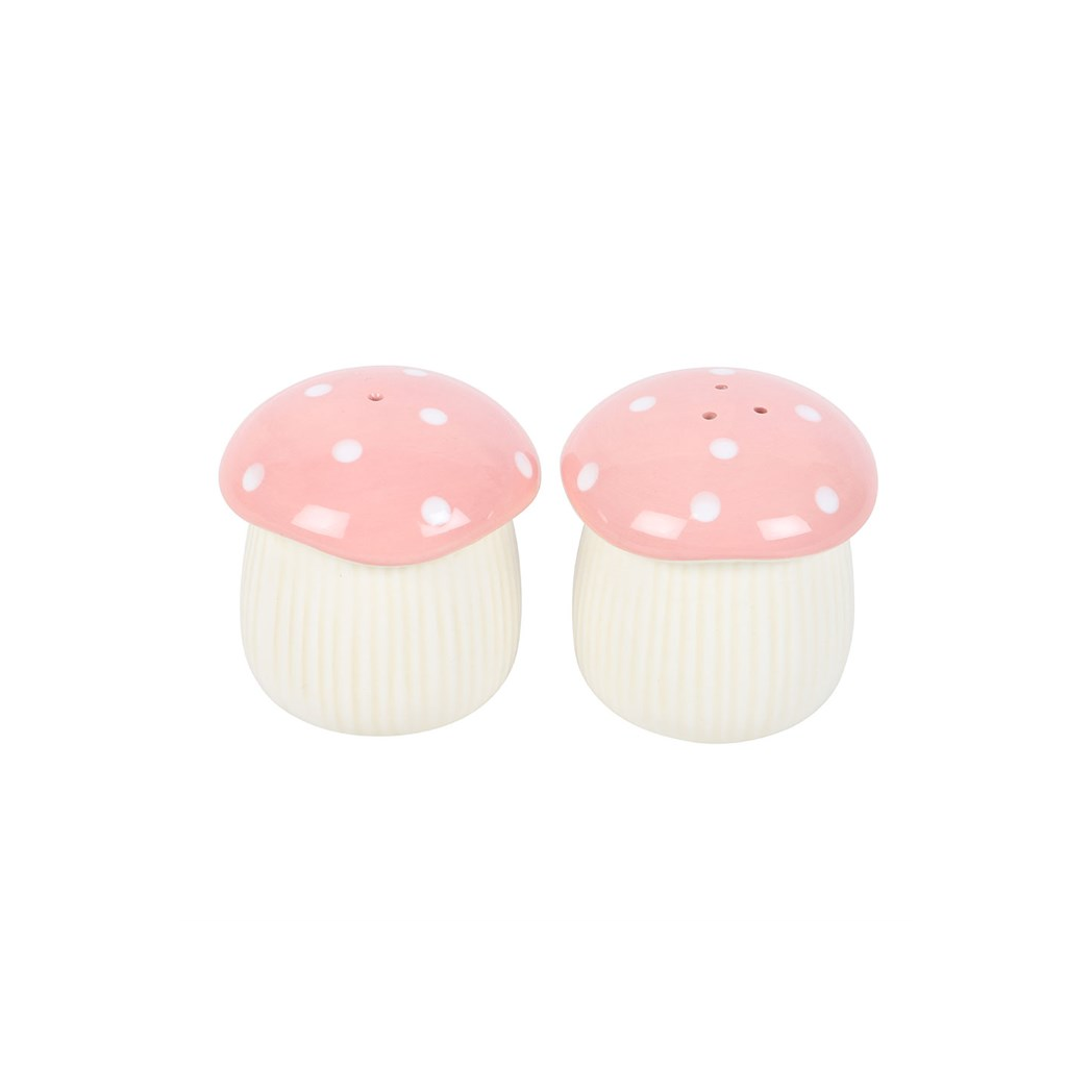 Pink Mushroom Salt and Pepper Shakers