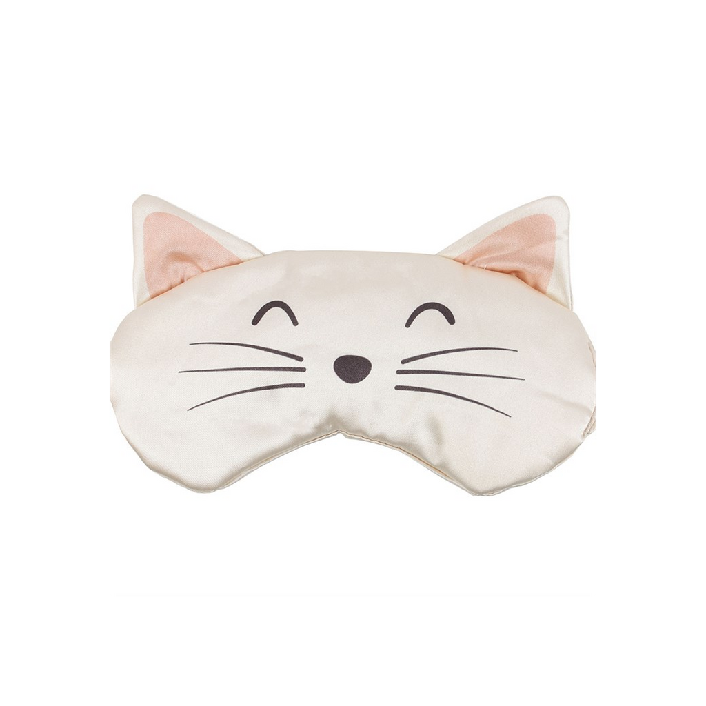 White Cat Face Satin Eye Mask