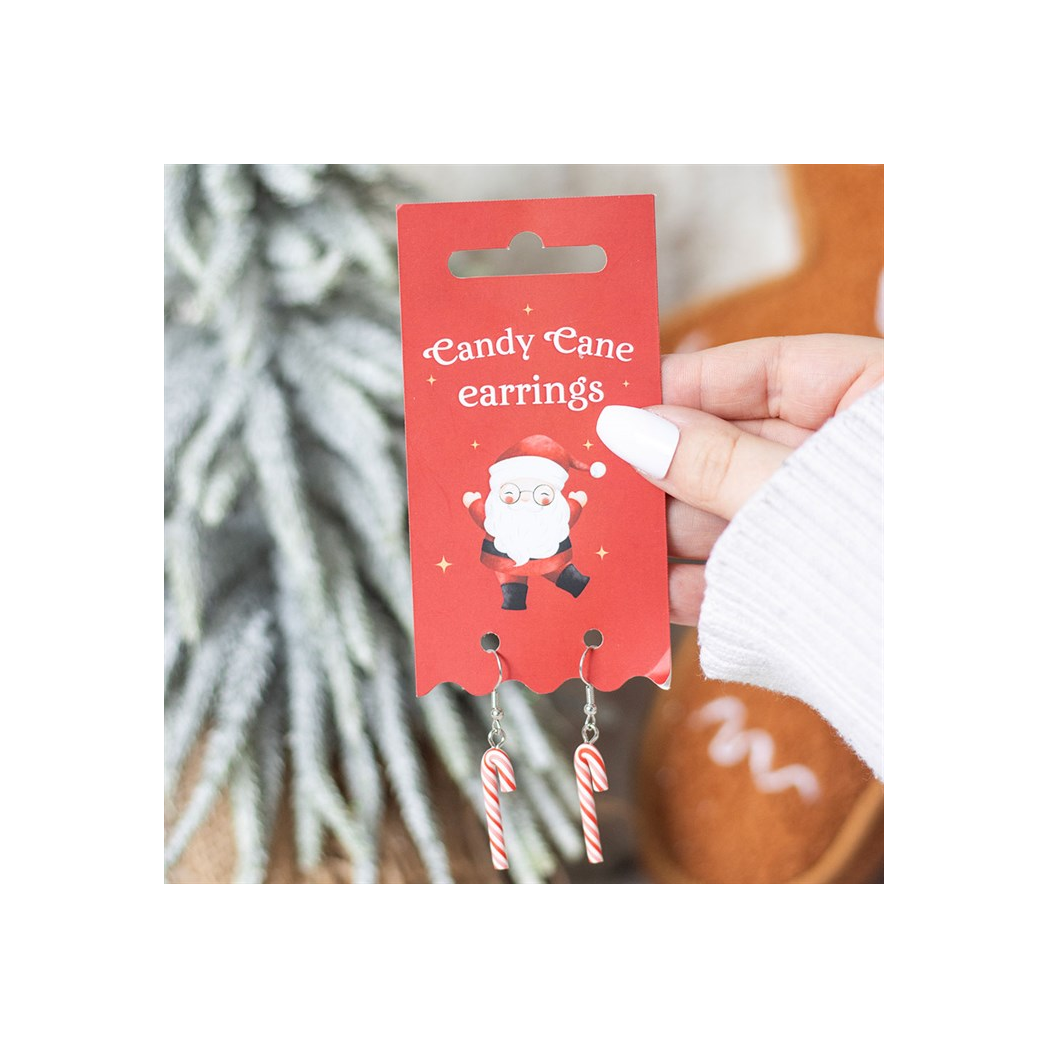 Candy Cane Dangle Earrings