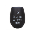 Resting Witch Face Stemless Wine Glass