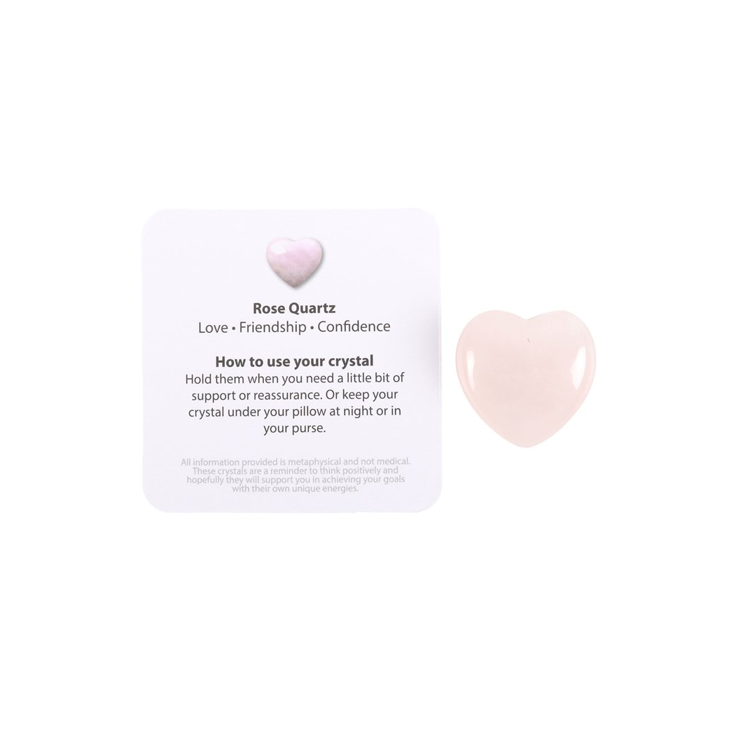 I Love You Rose Quartz Crystal Heart in a Bag