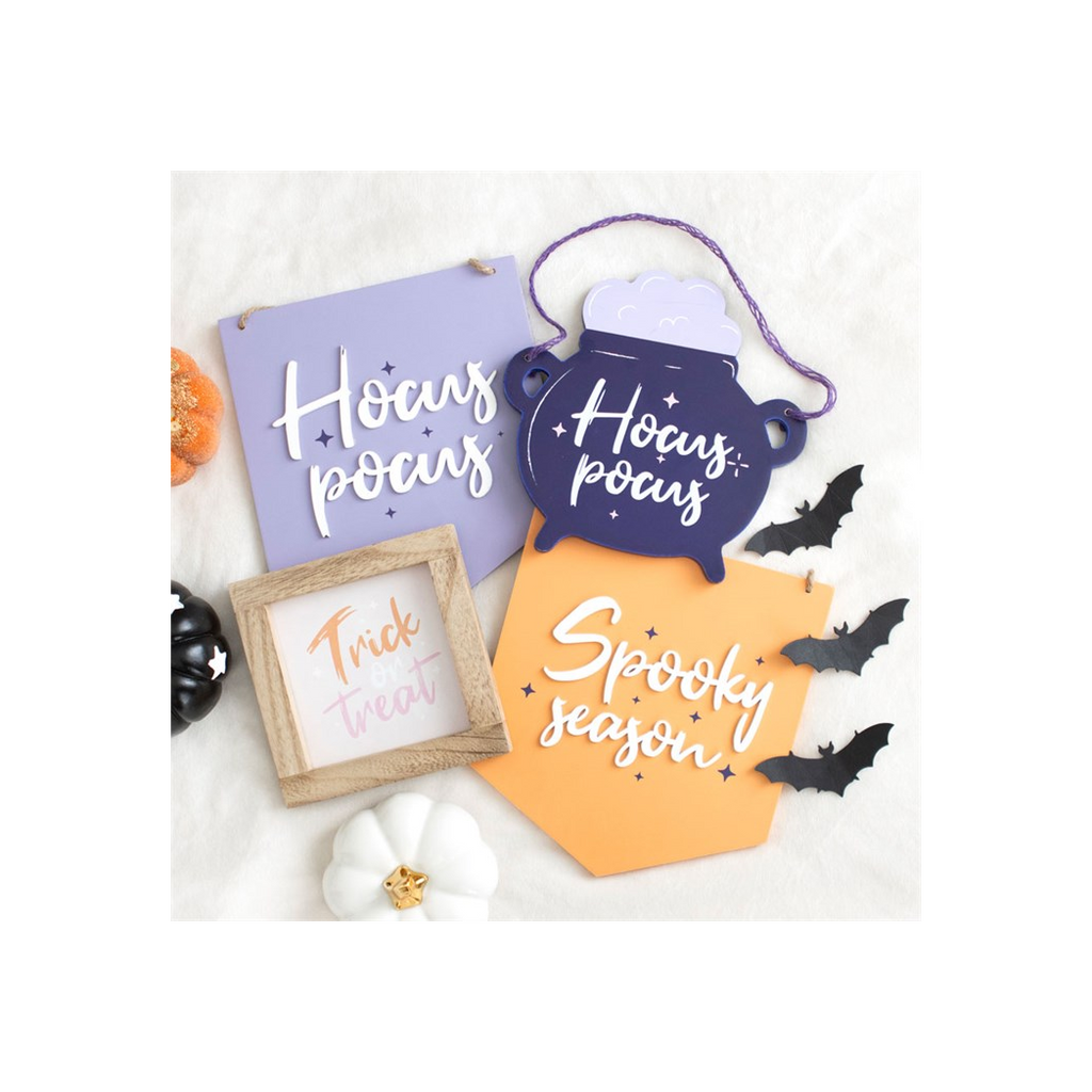 Purple Hocus Pocus Hanging Sign