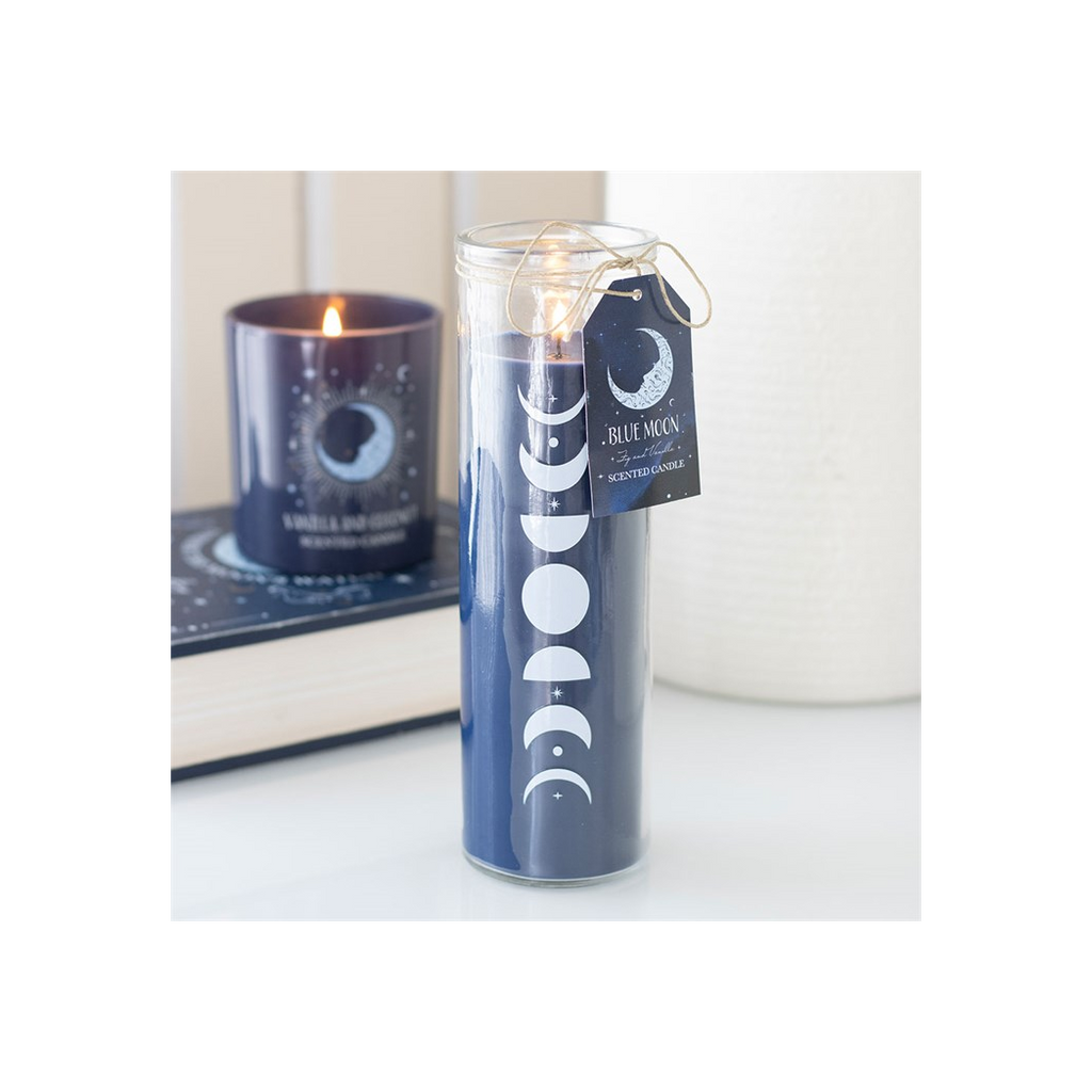Blue Moon Phase Fig & Vanilla Scented Glass Tube Candle
