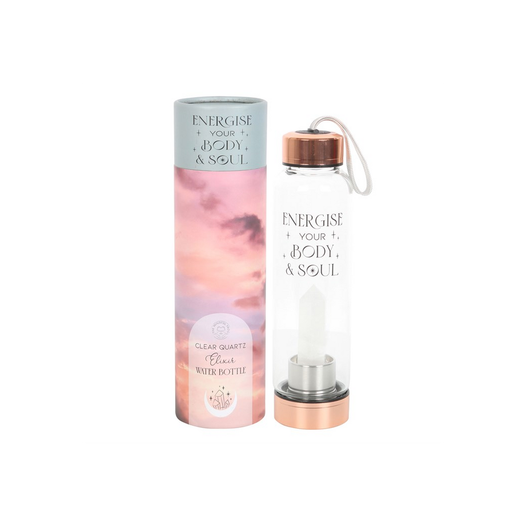 Clear Quartz Body and Soul Glass Water Bottle
