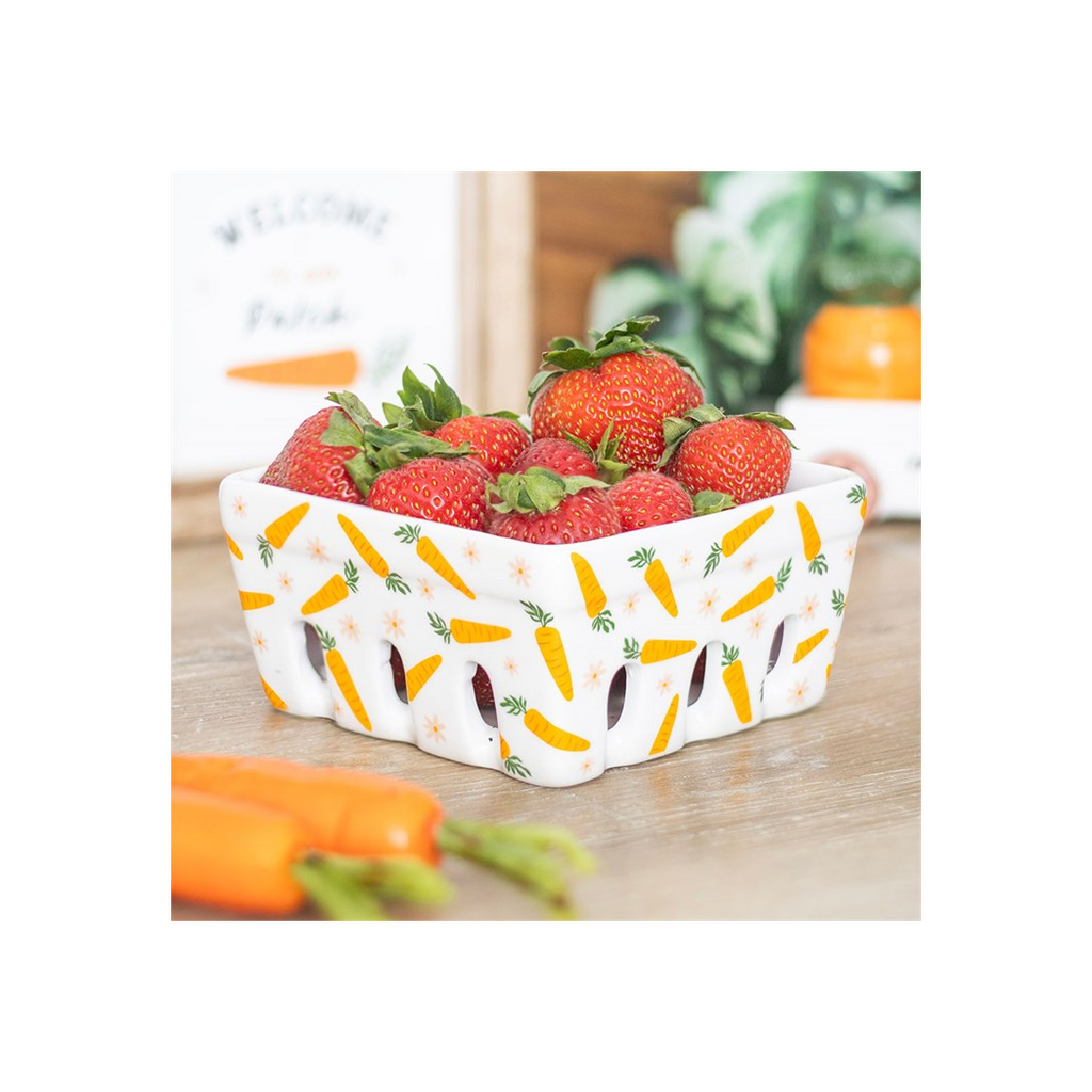 Carrot Patch Ceramic Berry Basket