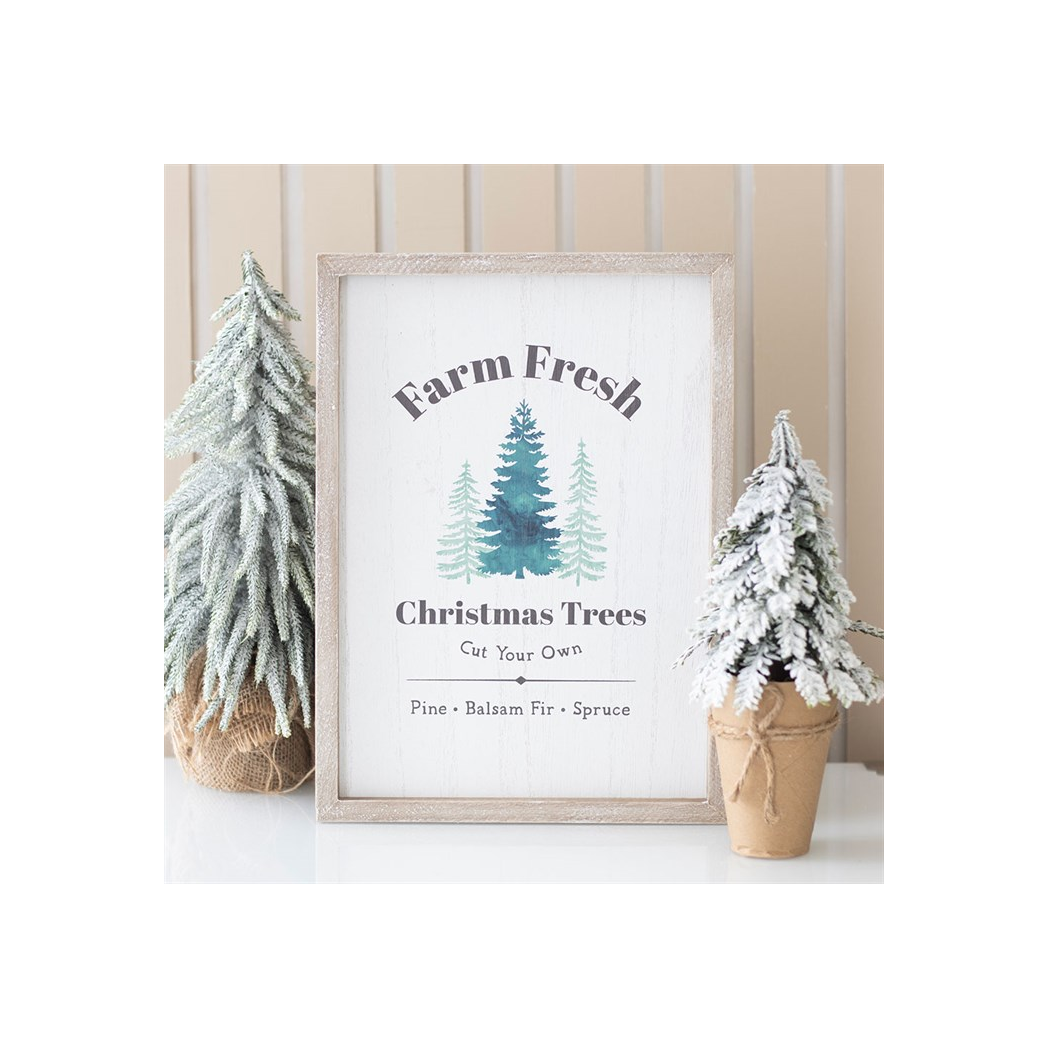Farm Fresh Christmas Trees Framed Wall Art Print