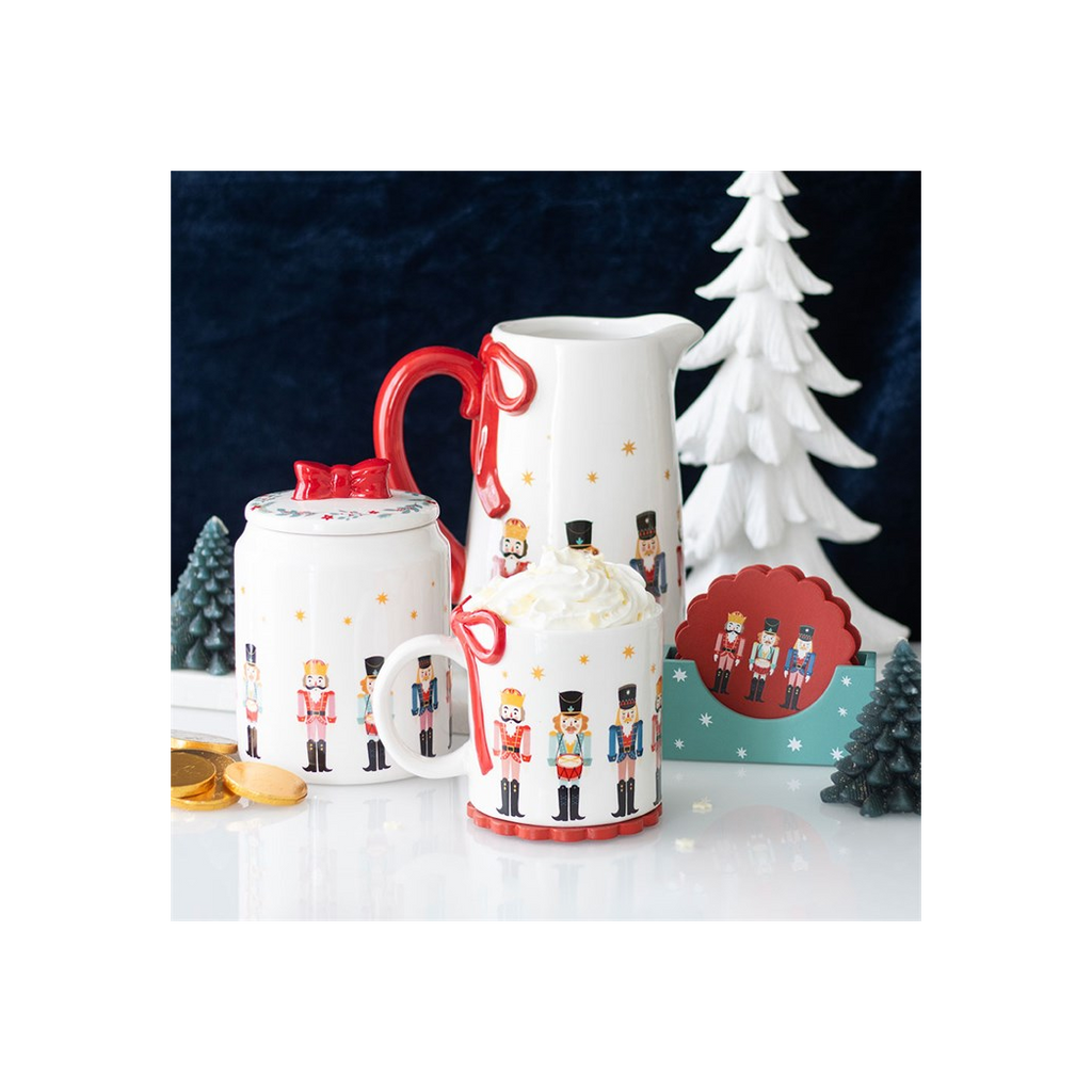 Nutcracker Print Mug with Bow