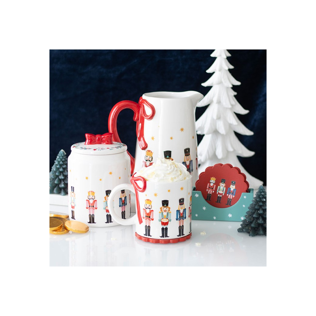 Nutcracker Print Mug with Bow
