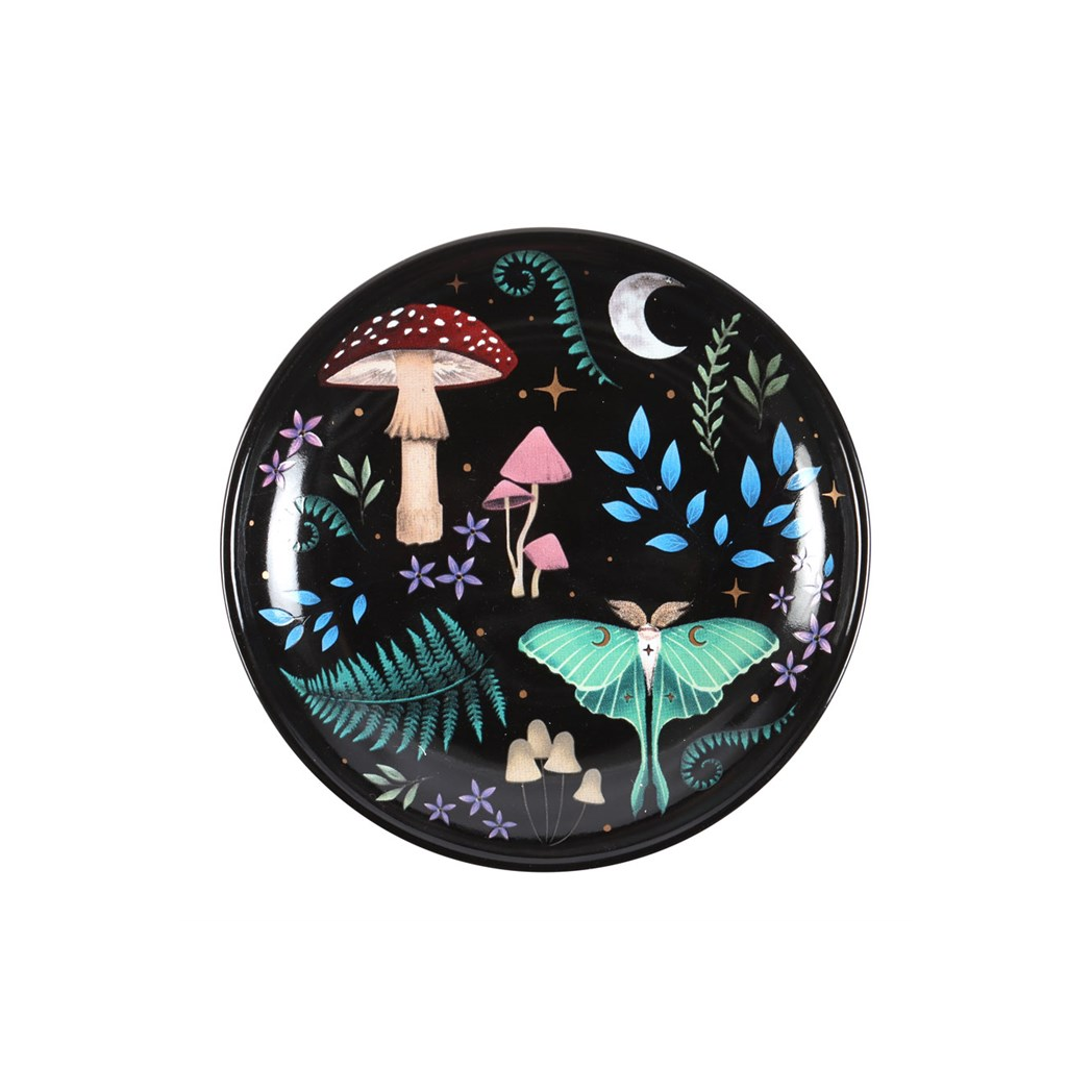 Round Dark Forest Print Trinket Dish