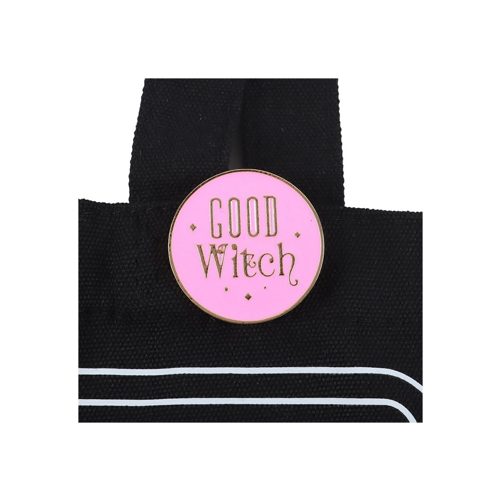 Good Witch Social Club Polycotton Tote Bag with Pin Badge
